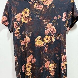 L'AGENCE Western Vintafe Floral Short Sleeve Tee T-shirt Large